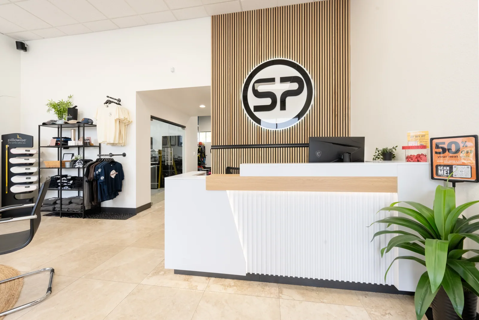 The front desk and reception at Sports Performance Physical Therapy